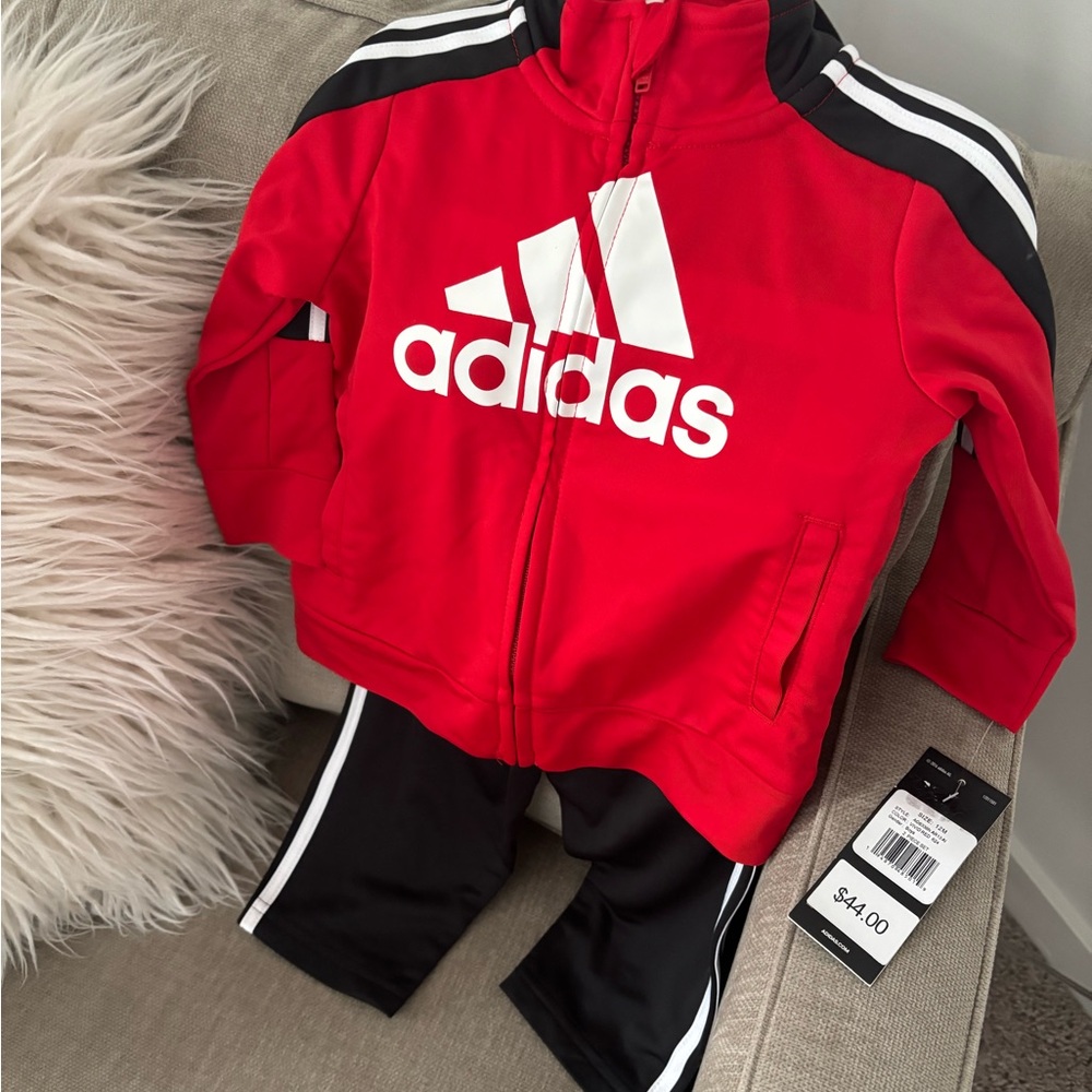 Adidas Kids Red and Black Matching Set